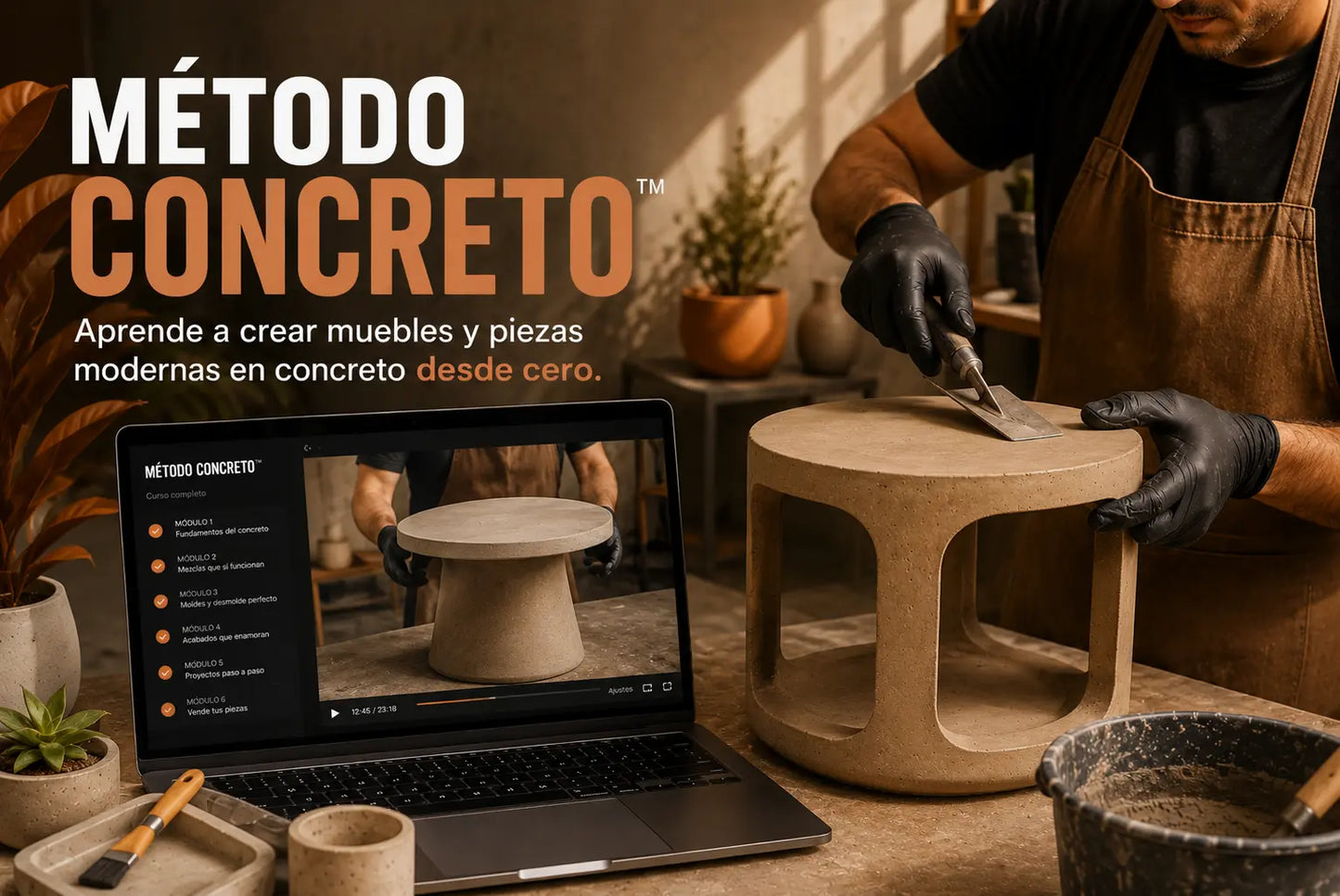Método Concreto™ | Aprende a hacer muebles en concreto desde cero